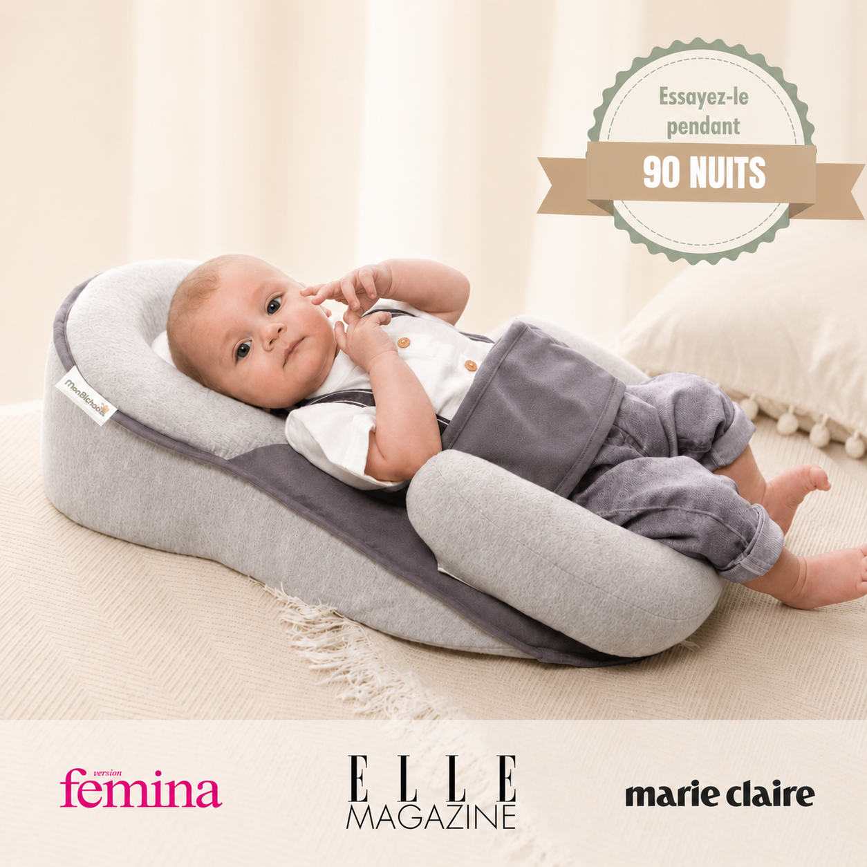 MonBichou™ | Lit bébé anti-reflux ergonomique