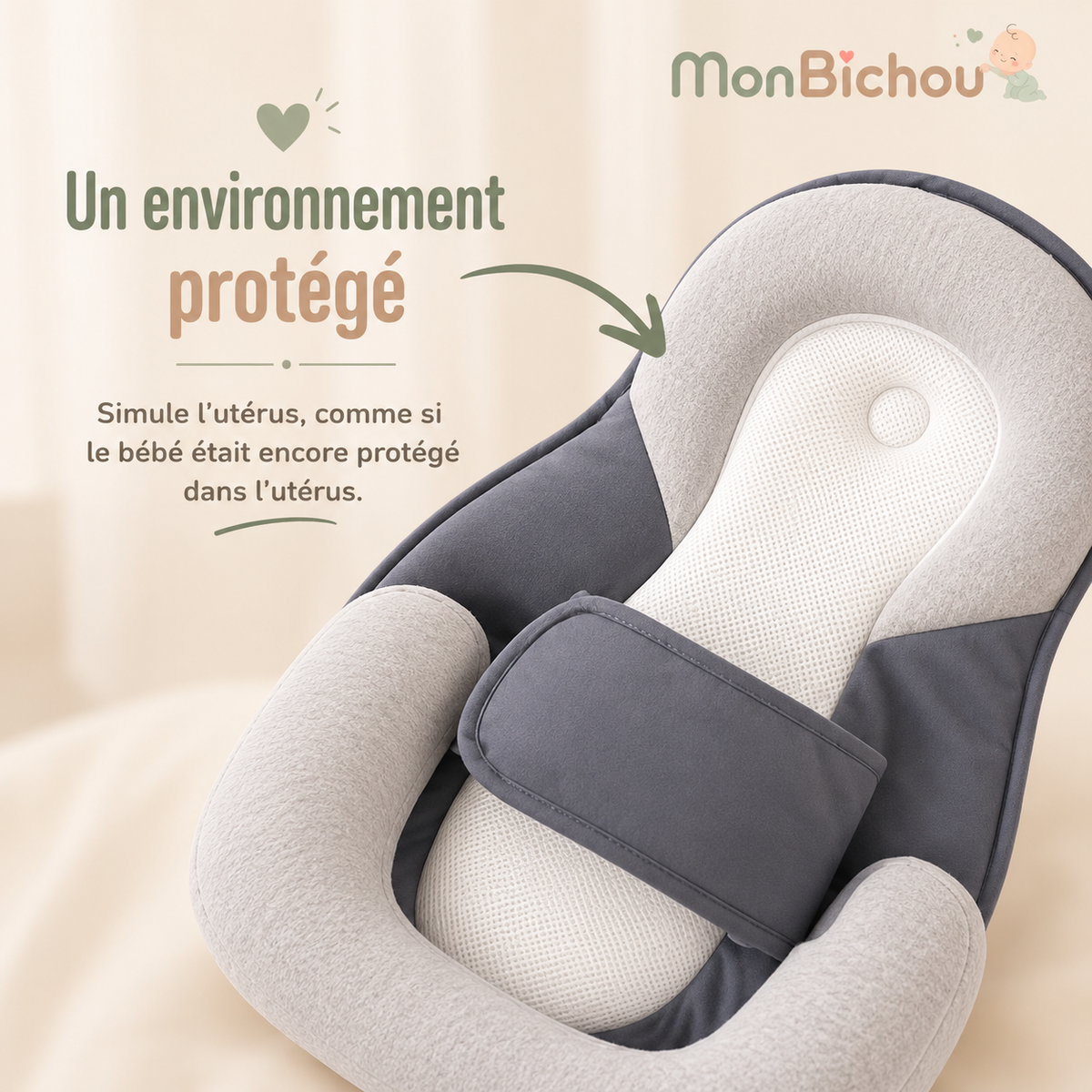 MonBichou™ | Lit bébé anti-reflux ergonomique